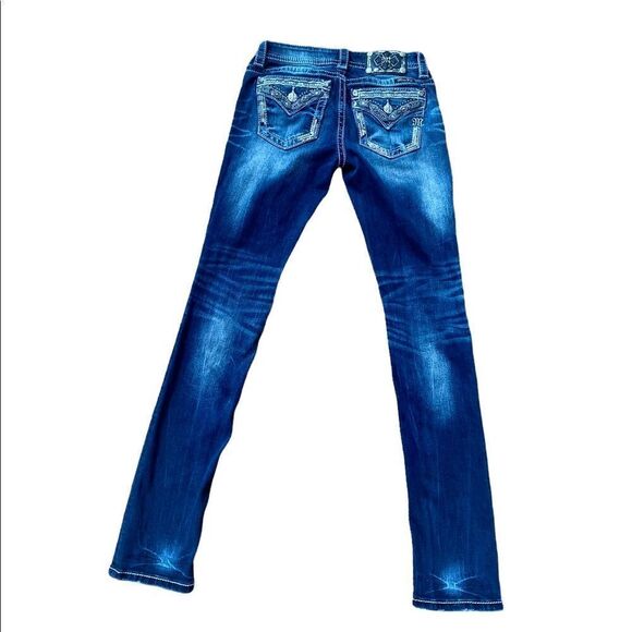 Miss Me Straight Leg Jeans Size 26 Aztec Bling Embellished Cowgirl Western - Picture 7 of 7